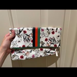 Clare V. Floral foldover clutch